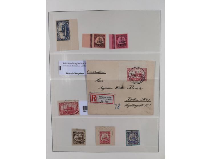 1889/1914, Deutsch-Neuguinea and Marschall-Inseln, ungebrauchte/postfrische und gestempelte Sammlung mit einigen Ganzstücken,
