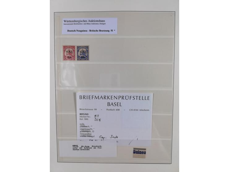 1889/1914, Deutsch-Neuguinea and Marschall-Inseln, ungebrauchte/postfrische und gestempelte Sammlung mit einigen Ganzstücken,
