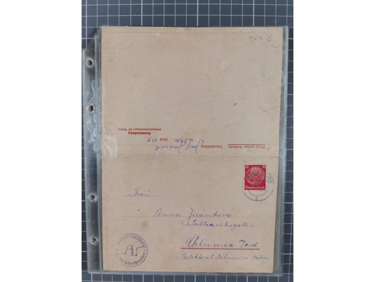 1933/45, 13 KZ-Post-Belege von elf verschiedenen Konzentrationslagern: Auschwitz, Dachau, Ravensbruck, Sachsenhausen, Stuttho