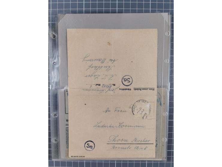 1933/45, 13 KZ-Post-Belege von elf verschiedenen Konzentrationslagern: Auschwitz, Dachau, Ravensbruck, Sachsenhausen, Stuttho