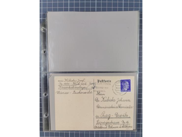 1933/45, 13 KZ-Post-Belege von elf verschiedenen Konzentrationslagern: Auschwitz, Dachau, Ravensbruck, Sachsenhausen, Stuttho