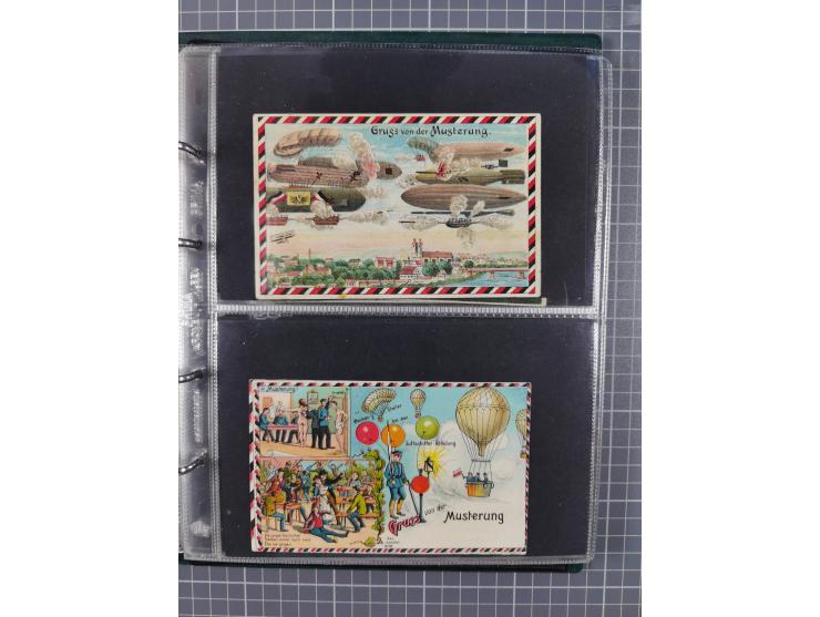 ANSICHTSKARTEN: 1910/14, 38 Zeppelin-Lithos mit 6 x Propaganda, 28 x ZeppelinMilitaria und 4 x Glückwunsch, dazu 36 Lithos-Ka