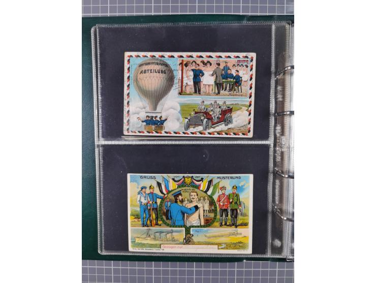 ANSICHTSKARTEN: 1910/14, 38 Zeppelin-Lithos mit 6 x Propaganda, 28 x ZeppelinMilitaria und 4 x Glückwunsch, dazu 36 Lithos-Ka