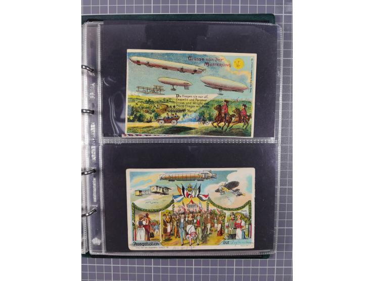 ANSICHTSKARTEN: 1910/14, 38 Zeppelin-Lithos mit 6 x Propaganda, 28 x ZeppelinMilitaria und 4 x Glückwunsch, dazu 36 Lithos-Ka