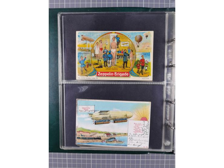 ANSICHTSKARTEN: 1910/14, 38 Zeppelin-Lithos mit 6 x Propaganda, 28 x ZeppelinMilitaria und 4 x Glückwunsch, dazu 36 Lithos-Ka