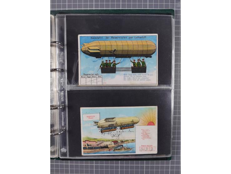 ANSICHTSKARTEN: 1910/14, 38 Zeppelin-Lithos mit 6 x Propaganda, 28 x ZeppelinMilitaria und 4 x Glückwunsch, dazu 36 Lithos-Ka