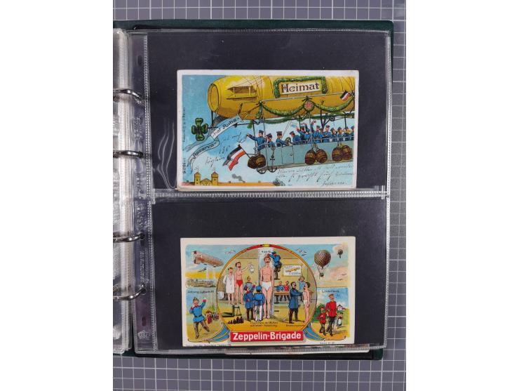 ANSICHTSKARTEN: 1910/14, 38 Zeppelin-Lithos mit 6 x Propaganda, 28 x ZeppelinMilitaria und 4 x Glückwunsch, dazu 36 Lithos-Ka