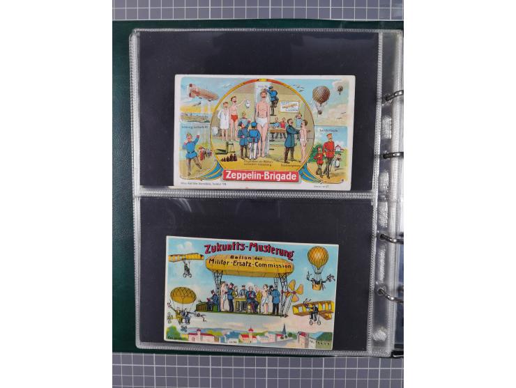 ANSICHTSKARTEN: 1910/14, 38 Zeppelin-Lithos mit 6 x Propaganda, 28 x ZeppelinMilitaria und 4 x Glückwunsch, dazu 36 Lithos-Ka