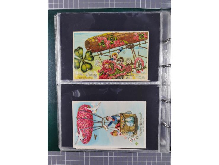 ANSICHTSKARTEN: 1910/14, 38 Zeppelin-Lithos mit 6 x Propaganda, 28 x ZeppelinMilitaria und 4 x Glückwunsch, dazu 36 Lithos-Ka