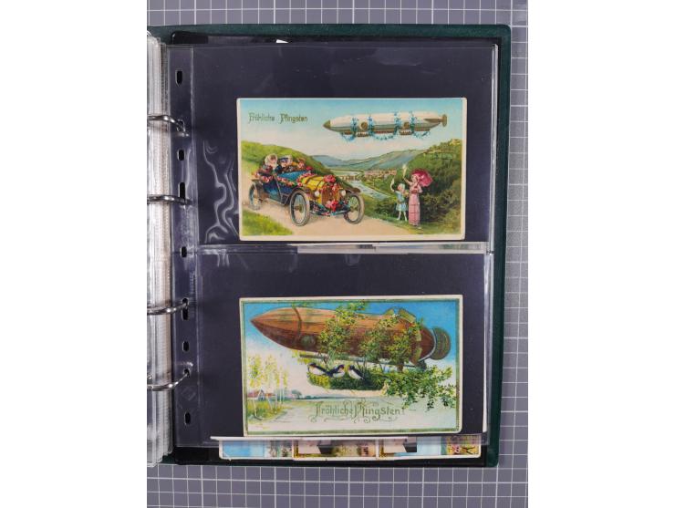 ANSICHTSKARTEN: 1910/14, 38 Zeppelin-Lithos mit 6 x Propaganda, 28 x ZeppelinMilitaria und 4 x Glückwunsch, dazu 36 Lithos-Ka