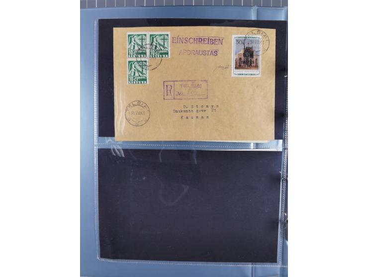 1919/48, kleine Partie mit 10 belegen, inkl. Deutsche Besetzung, dabei u.a. Vilnius Mi.-Nr. 1-10 mit Stempel "VILNIUS 16 7. 4