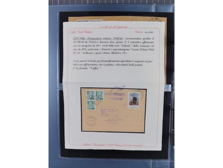 1919/48, kleine Partie mit 10 belegen, inkl. Deutsche Besetzung, dabei u.a. Vilnius Mi.-Nr. 1-10 mit Stempel "VILNIUS 16 7. 4