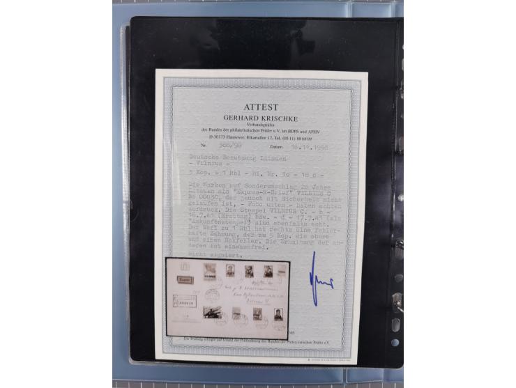 1919/48, kleine Partie mit 10 belegen, inkl. Deutsche Besetzung, dabei u.a. Vilnius Mi.-Nr. 1-10 mit Stempel "VILNIUS 16 7. 4