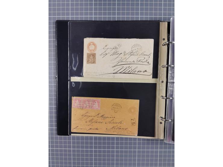 1867/1978 (ca.), über 100 Belegen und einige Vorderseiten, Schwerpunkt vor 1950, mit Sitzende Helvetia, Tubli-Ganzsachen, etc