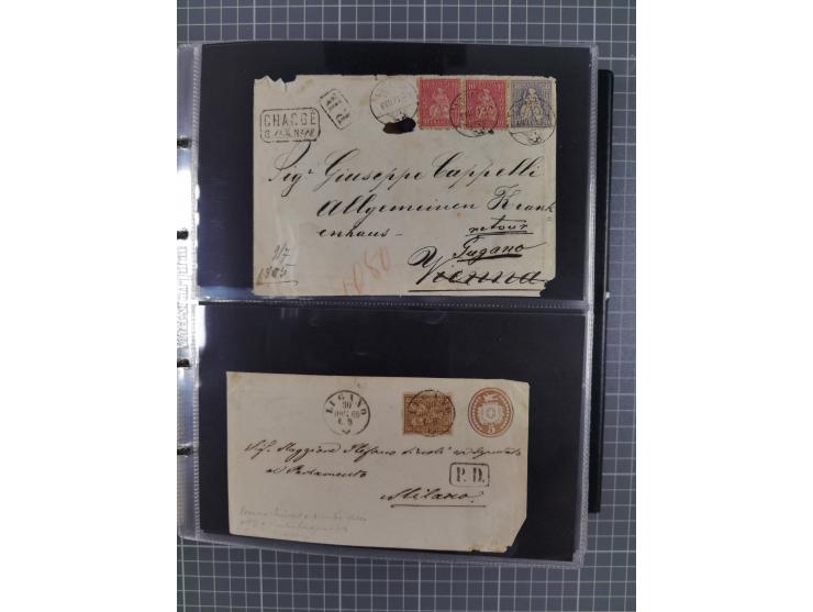 1867/1978 (ca.), über 100 Belegen und einige Vorderseiten, Schwerpunkt vor 1950, mit Sitzende Helvetia, Tubli-Ganzsachen, etc