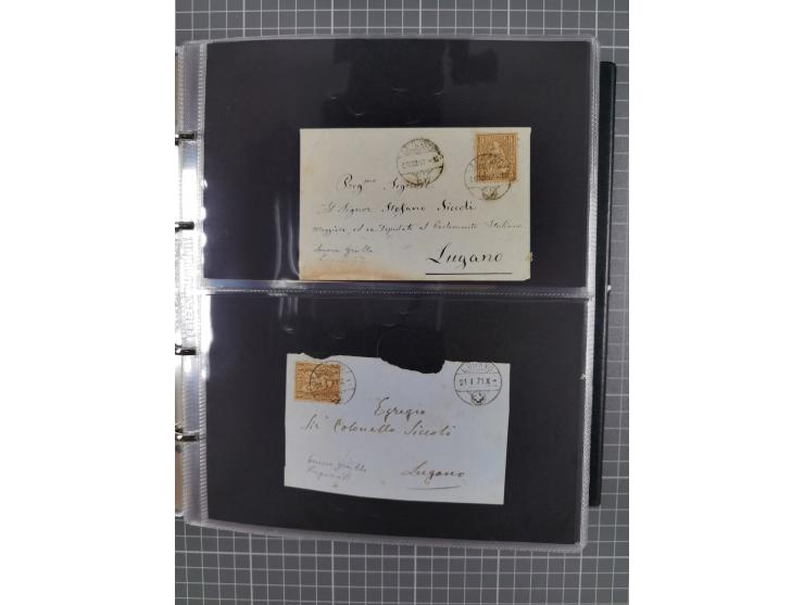 1867/1978 (ca.), über 100 Belegen und einige Vorderseiten, Schwerpunkt vor 1950, mit Sitzende Helvetia, Tubli-Ganzsachen, etc