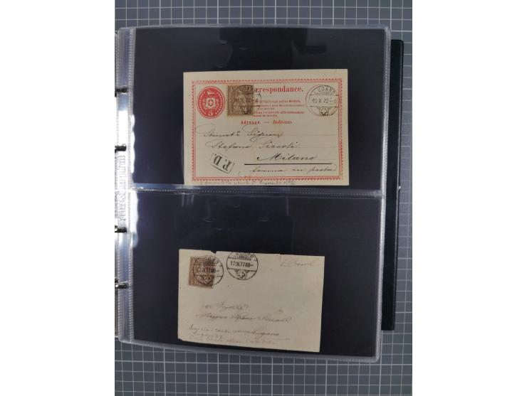1867/1978 (ca.), über 100 Belegen und einige Vorderseiten, Schwerpunkt vor 1950, mit Sitzende Helvetia, Tubli-Ganzsachen, etc