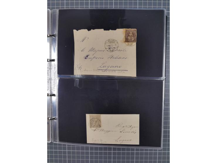 1867/1978 (ca.), über 100 Belegen und einige Vorderseiten, Schwerpunkt vor 1950, mit Sitzende Helvetia, Tubli-Ganzsachen, etc