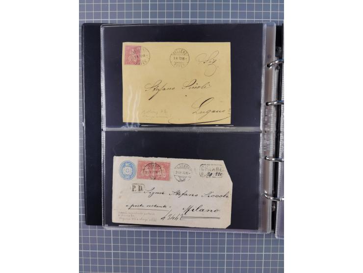 1867/1978 (ca.), über 100 Belegen und einige Vorderseiten, Schwerpunkt vor 1950, mit Sitzende Helvetia, Tubli-Ganzsachen, etc