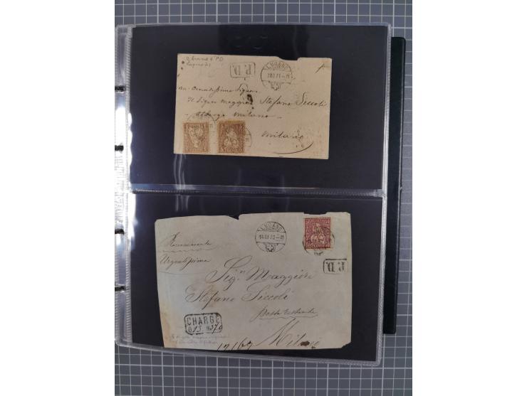 1867/1978 (ca.), über 100 Belegen und einige Vorderseiten, Schwerpunkt vor 1950, mit Sitzende Helvetia, Tubli-Ganzsachen, etc