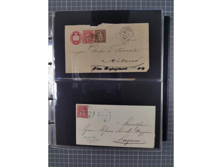 1867/1978 (ca.), über 100 Belegen und einige Vorderseiten, Schwerpunkt vor 1950, mit Sitzende Helvetia, Tubli-Ganzsachen, etc