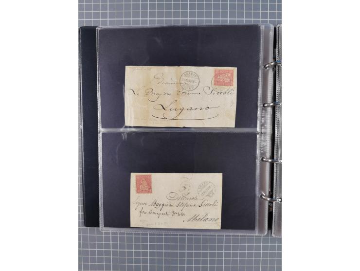 1867/1978 (ca.), über 100 Belegen und einige Vorderseiten, Schwerpunkt vor 1950, mit Sitzende Helvetia, Tubli-Ganzsachen, etc