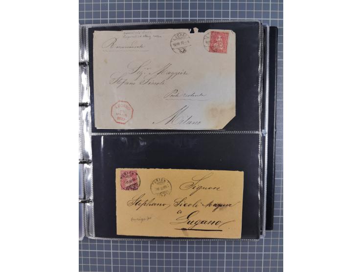1867/1978 (ca.), über 100 Belegen und einige Vorderseiten, Schwerpunkt vor 1950, mit Sitzende Helvetia, Tubli-Ganzsachen, etc