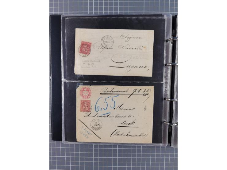 1867/1978 (ca.), über 100 Belegen und einige Vorderseiten, Schwerpunkt vor 1950, mit Sitzende Helvetia, Tubli-Ganzsachen, etc