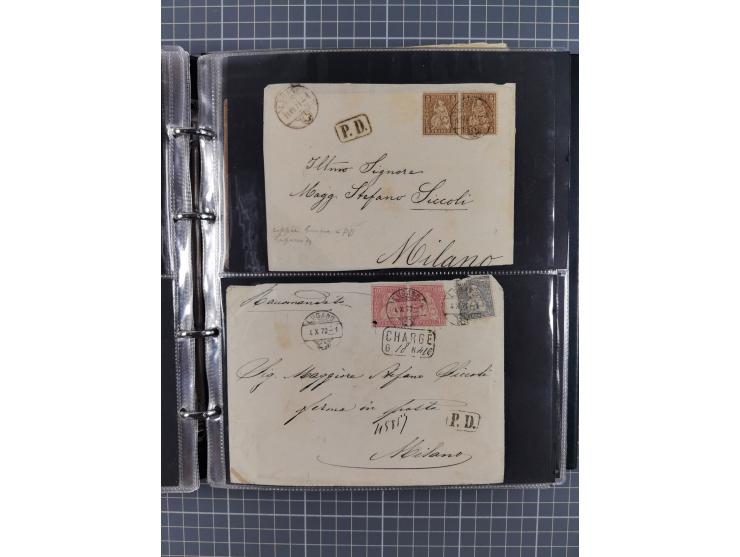 1867/1978 (ca.), über 100 Belegen und einige Vorderseiten, Schwerpunkt vor 1950, mit Sitzende Helvetia, Tubli-Ganzsachen, etc