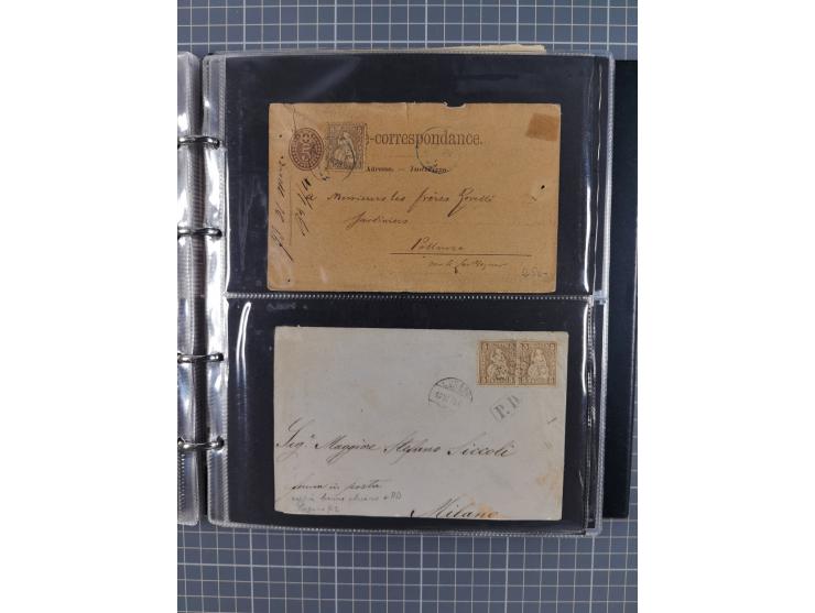 1867/1978 (ca.), über 100 Belegen und einige Vorderseiten, Schwerpunkt vor 1950, mit Sitzende Helvetia, Tubli-Ganzsachen, etc