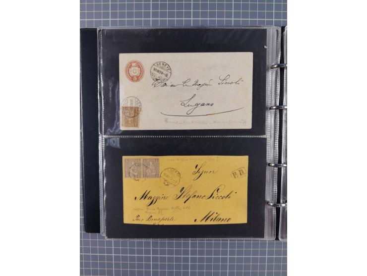 1867/1978 (ca.), über 100 Belegen und einige Vorderseiten, Schwerpunkt vor 1950, mit Sitzende Helvetia, Tubli-Ganzsachen, etc