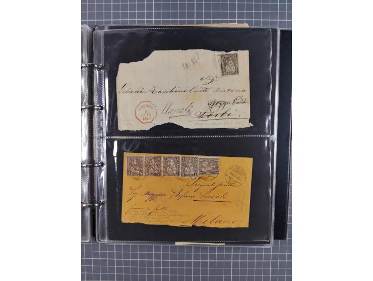 1867/1978 (ca.), über 100 Belegen und einige Vorderseiten, Schwerpunkt vor 1950, mit Sitzende Helvetia, Tubli-Ganzsachen, etc
