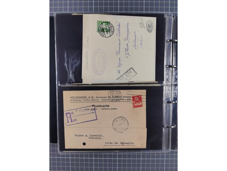 1867/1978 (ca.), über 100 Belegen und einige Vorderseiten, Schwerpunkt vor 1950, mit Sitzende Helvetia, Tubli-Ganzsachen, etc
