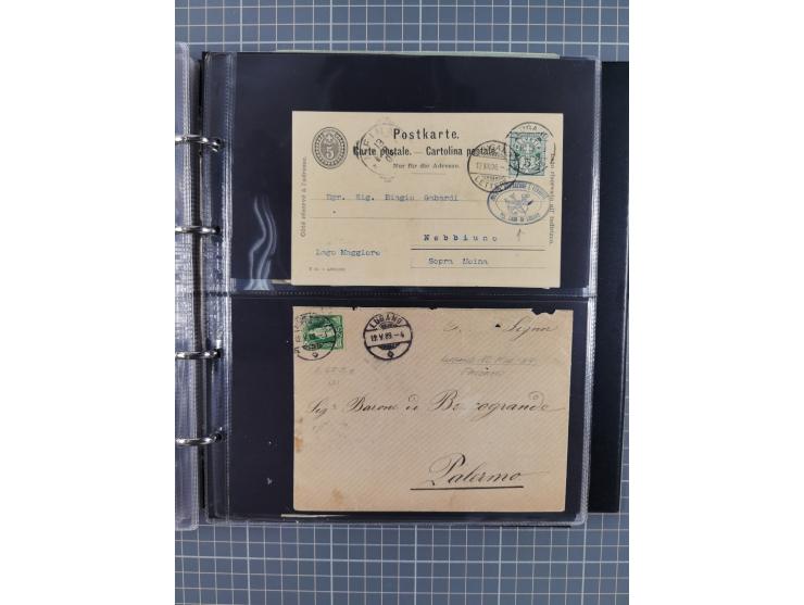 1867/1978 (ca.), über 100 Belegen und einige Vorderseiten, Schwerpunkt vor 1950, mit Sitzende Helvetia, Tubli-Ganzsachen, etc