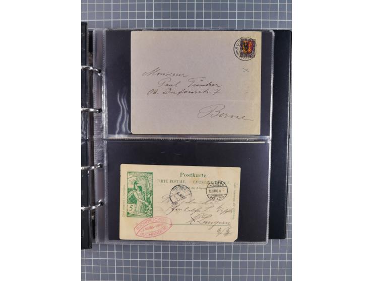 1867/1978 (ca.), über 100 Belegen und einige Vorderseiten, Schwerpunkt vor 1950, mit Sitzende Helvetia, Tubli-Ganzsachen, etc