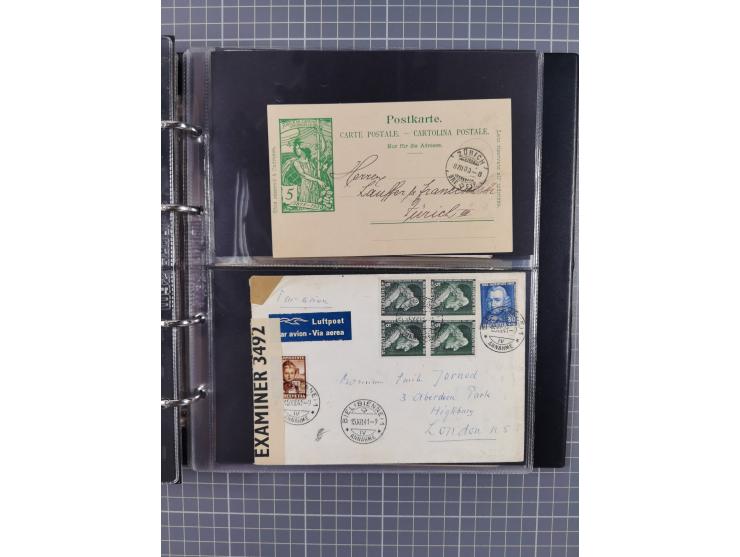 1867/1978 (ca.), über 100 Belegen und einige Vorderseiten, Schwerpunkt vor 1950, mit Sitzende Helvetia, Tubli-Ganzsachen, etc