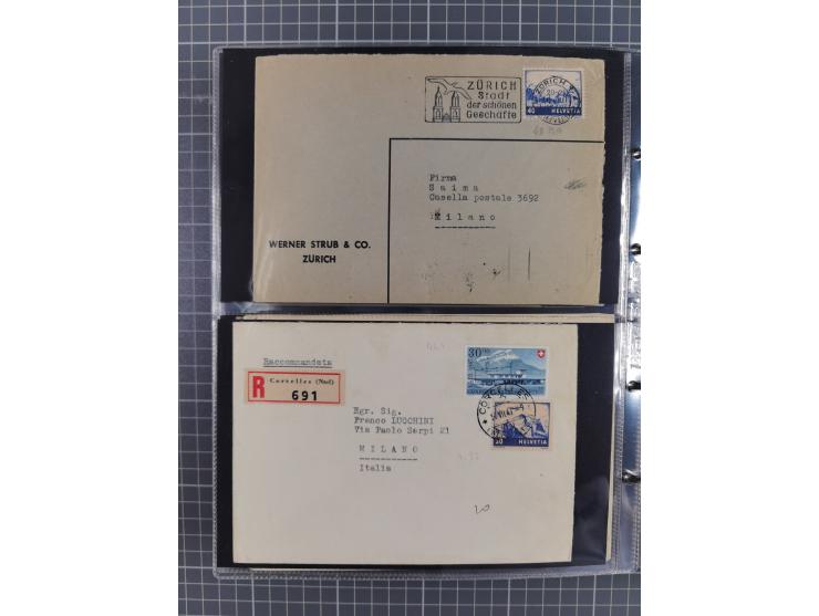 1867/1978 (ca.), über 100 Belegen und einige Vorderseiten, Schwerpunkt vor 1950, mit Sitzende Helvetia, Tubli-Ganzsachen, etc