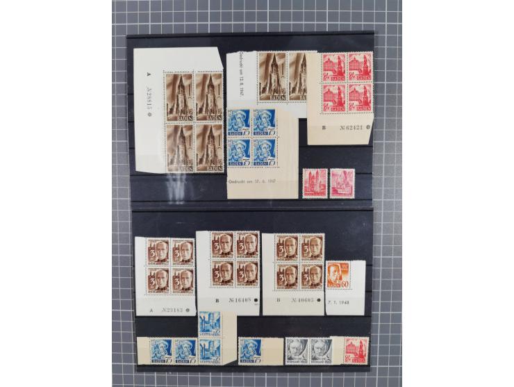1945-48, Marken meist postfrisch und in Einheiten, auf Einsteckkarten und in Auswahlheften mit vielen Druckdaten&nbsp;