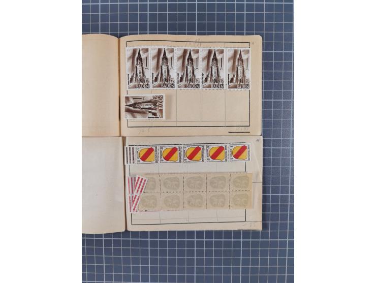 1945-48, Marken meist postfrisch und in Einheiten, auf Einsteckkarten und in Auswahlheften mit vielen Druckdaten&nbsp;