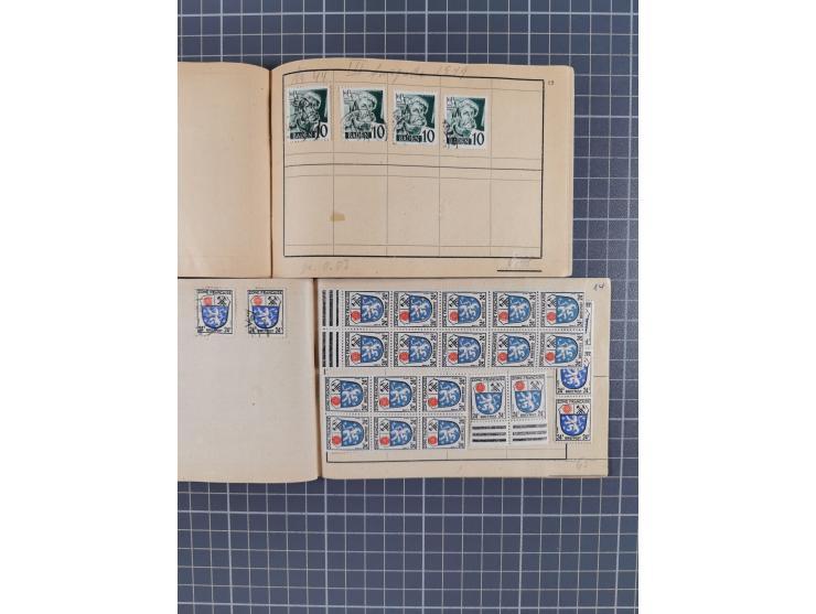 1945-48, Marken meist postfrisch und in Einheiten, auf Einsteckkarten und in Auswahlheften mit vielen Druckdaten&nbsp;