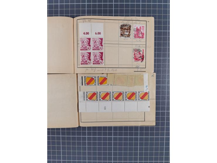 1945-48, Marken meist postfrisch und in Einheiten, auf Einsteckkarten und in Auswahlheften mit vielen Druckdaten&nbsp;