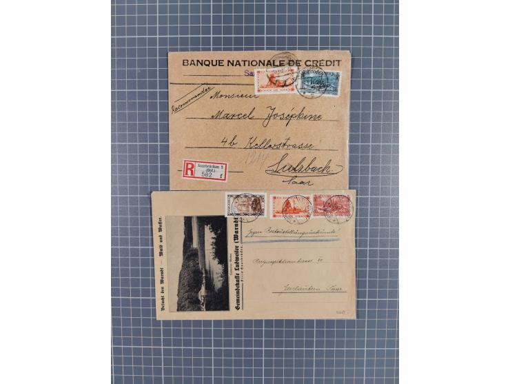 1945-49, Kleine Briefepartie mit Einschreiben, Luftpost nach Rom, Gebühr Bezahlt Aufdruck auf Ganzsache, Allensbach Notstempe