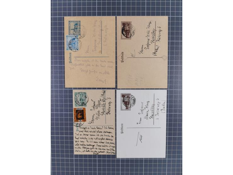 1945-49, Kleine Briefepartie mit Einschreiben, Luftpost nach Rom, Gebühr Bezahlt Aufdruck auf Ganzsache, Allensbach Notstempe