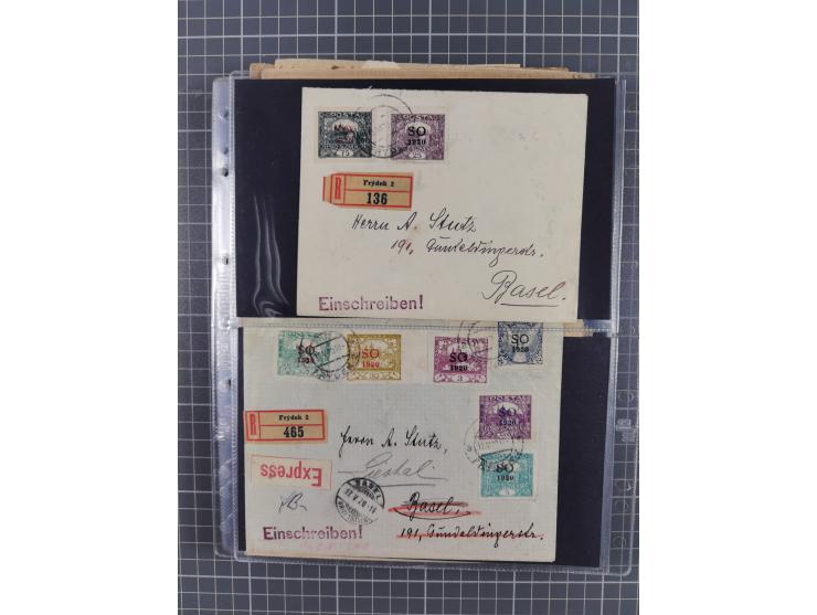 1918/38, over 135 covers with plenty of interesting multiple and combination frankings, registered mail, noted fine choice of