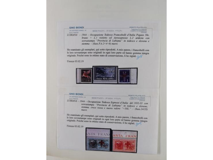 1939/44, postfrische/ungebrauchte und gestempelte Sammlung mit einige Belegen, inklusive Dienstmarken, bessere Ausgaben mit A