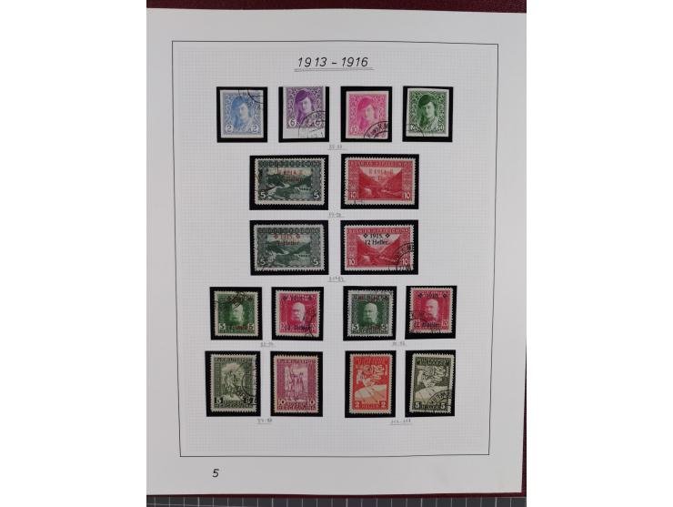 1915/18, meist gestempelte Sammlung mit u.a. Mi.-Nr. 1-21 und Ausgaben für Serbien mit u.a. Mi.-Nr. 1-21 (Werte 3-10 K. signi