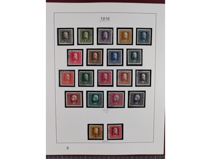 1915/18, meist gestempelte Sammlung mit u.a. Mi.-Nr. 1-21 und Ausgaben für Serbien mit u.a. Mi.-Nr. 1-21 (Werte 3-10 K. signi