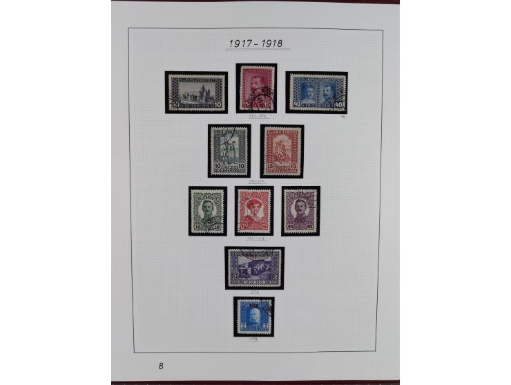 1915/18, meist gestempelte Sammlung mit u.a. Mi.-Nr. 1-21 und Ausgaben für Serbien mit u.a. Mi.-Nr. 1-21 (Werte 3-10 K. signi