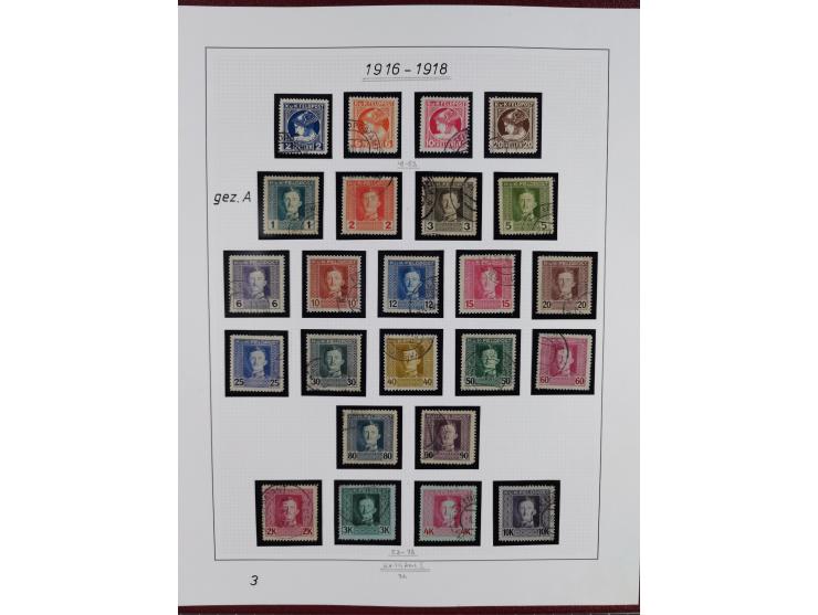 1915/18, meist gestempelte Sammlung mit u.a. Mi.-Nr. 1-21 und Ausgaben für Serbien mit u.a. Mi.-Nr. 1-21 (Werte 3-10 K. signi