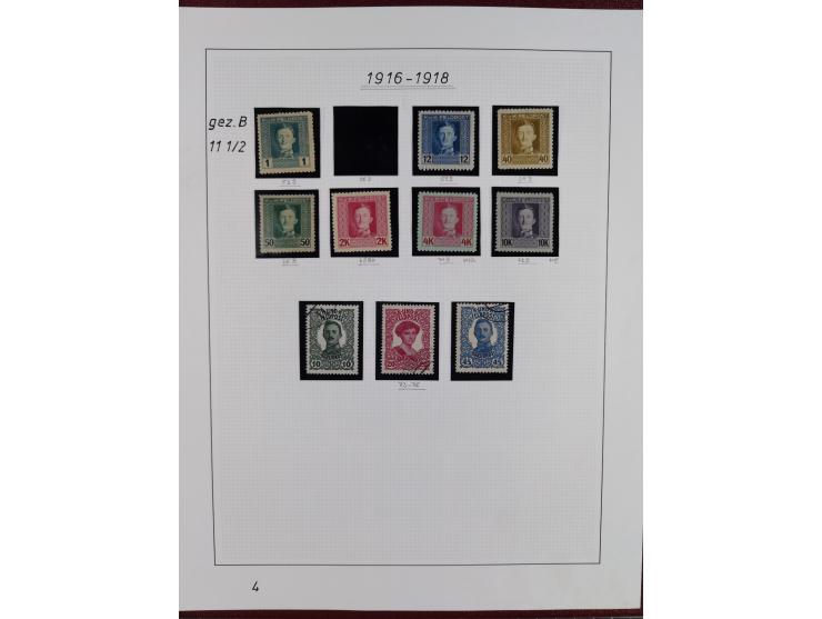 1915/18, meist gestempelte Sammlung mit u.a. Mi.-Nr. 1-21 und Ausgaben für Serbien mit u.a. Mi.-Nr. 1-21 (Werte 3-10 K. signi